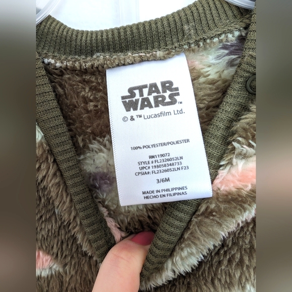 Star Wars The Mandalorian Baby Boys Baby Yoda Long Sleeve Top and Pants 3-6 M - Picture 5 of 7